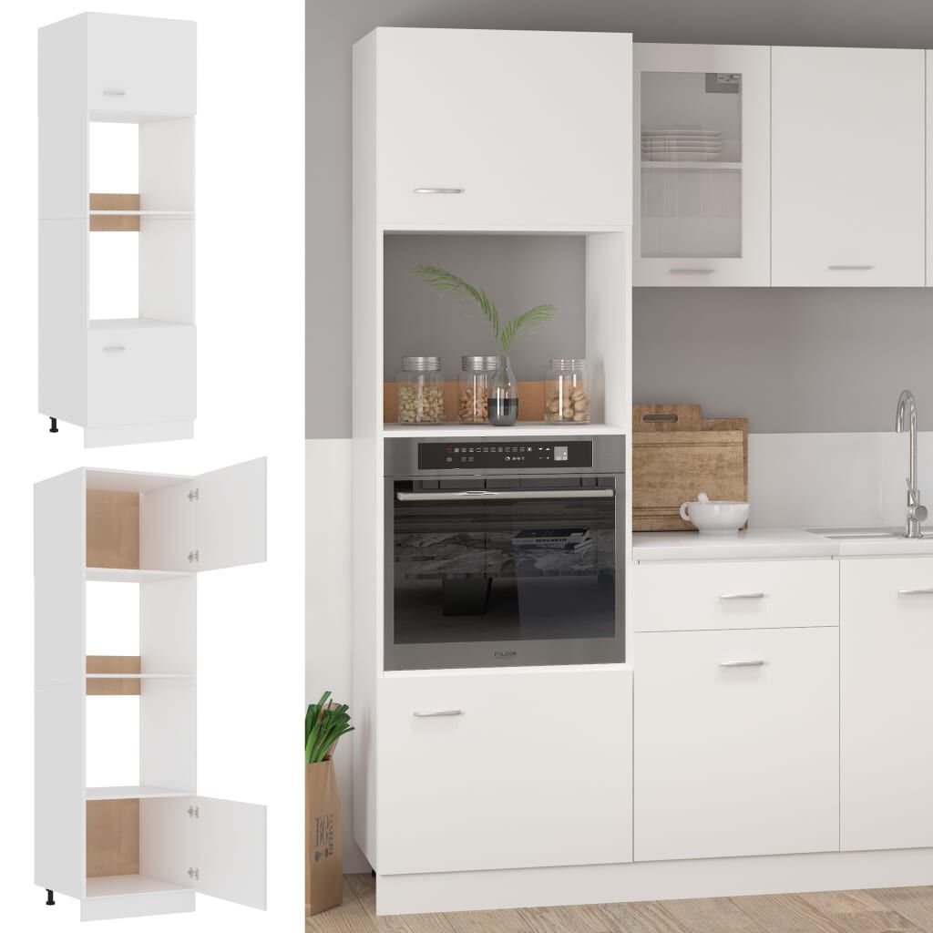 vidaXL Ντουλάπι για Φούρνο Μικροκυμάτων Lyon Λευκό 60x57x207 εκ