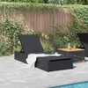 vidaXL Ξαπλώστρα με μαξιλάρι Μαύρο 60 x 200 x 27εκ συνθετικό ρατάν