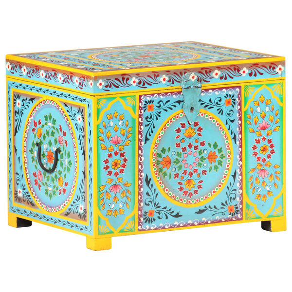 vidaXL Μπαούλο με Χειροπ. Λεπτομέρειες 50x40x40 εκ. Μασίφ Ξύλο Μάνγκο