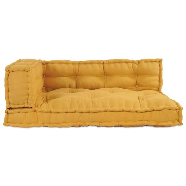 vidaXL Μαξιλάρι για καναπέ παλέτας 3 pcs Κίτρινο ύφασμα