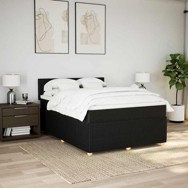 vidaXL &Kappa;&rho;&epsilon;&beta;ά&tau;&iota; Boxspring &mu;&epsilon; &Sigma;&tau;&rho;ώ&mu;&alpha; &Mu;&alpha;ύ&rho;&omicron; 160x200 &epsilon;&kappa;. &Upsilon;&phi;&alpha;&sigma;&mu;ά&tau;&iota;&nu;&omicron;