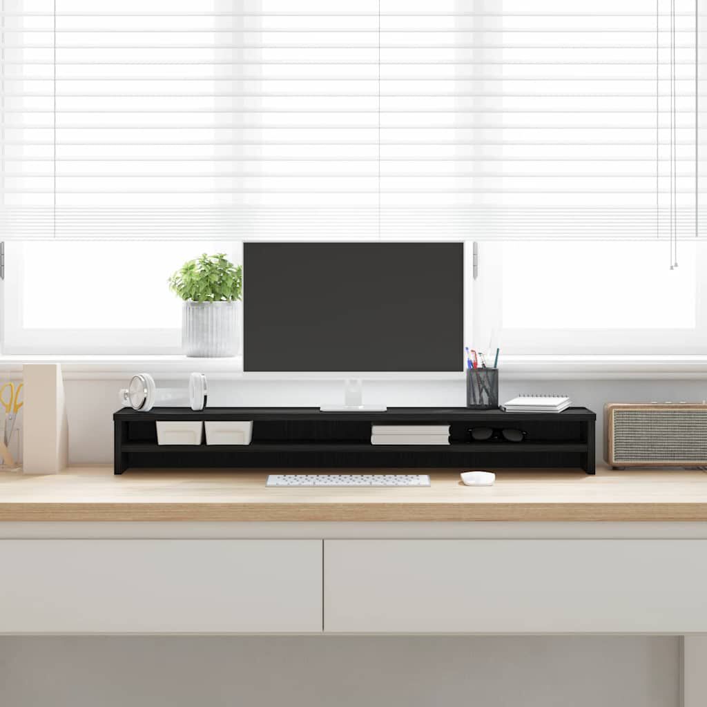 vidaXL Βάση Οθονών Μαύρη Δρυς 100 x 24 x 13 εκ. από Επεξ. Ξύλο