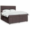 vidaXL Κρεβάτι Boxspring με Στρώμα Σκούρο Καφέ 200x200 εκ. Υφασμάτινο