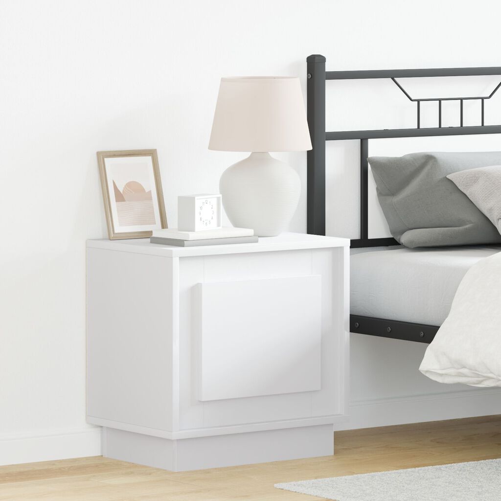 vidaXL Κομοδίνα με LED Φώτα 2 τμχ Λευκό 44x34,5x45 εκ