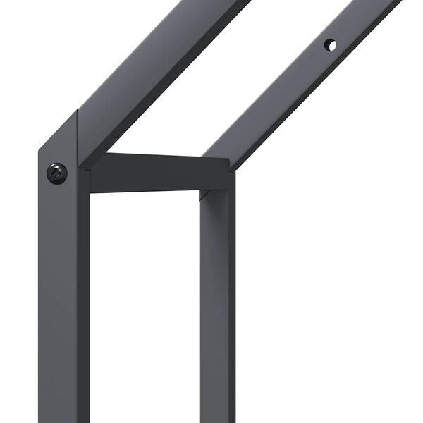 vidaXL Ράφι για καυσόξυλα Ανθρακί 40x25x60 εκ. Ατσάλι ψυχρής έλασης