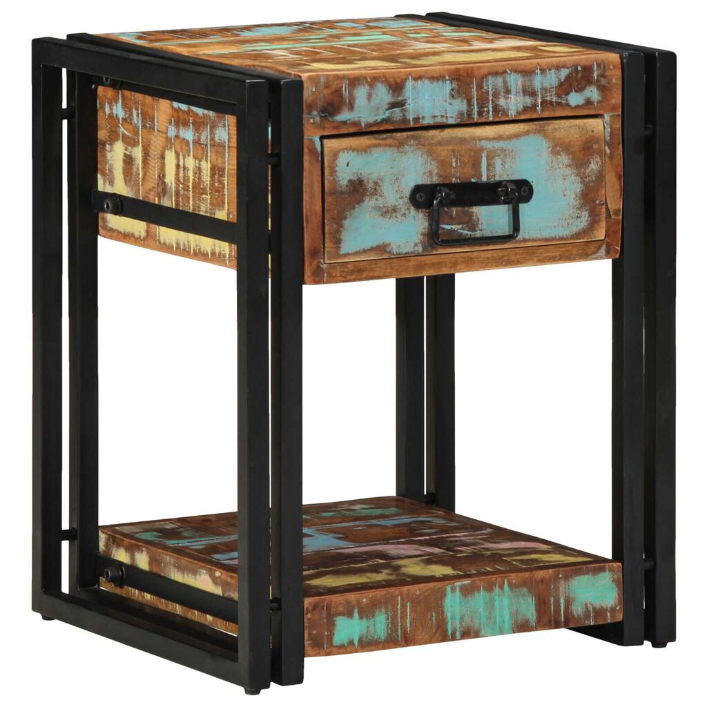 vidaXL Κομοδίνα 2 τμχ 40x40x50 εκ. Μασίφ Ανακυκλωμένο Ξύλο