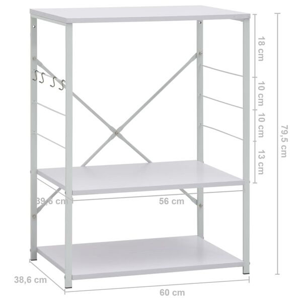vidaXL Ντουλάπι Φούρνου Μικροκυμάτων Λευκό 60x39,6x79,5 εκ. Επεξ. Ξύλο