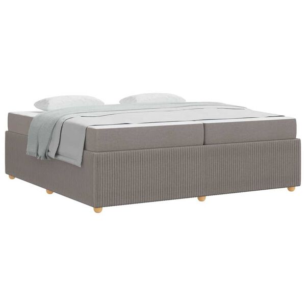 vidaXL Σκελετός κρεβατιού με στρώμα Taupe 200 x 200 cm ύφασμα