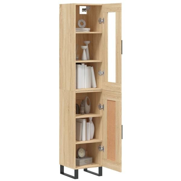 vidaXL Μπουφές Sonoma δρυς 34,5 x 34 x 180 εκ. από Επεξεργασμένο Ξύλο