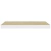 vidaXL Ράφι Τοίχου Δρυς/Άσπρο 60x23,5x3,8 εκ. MDF