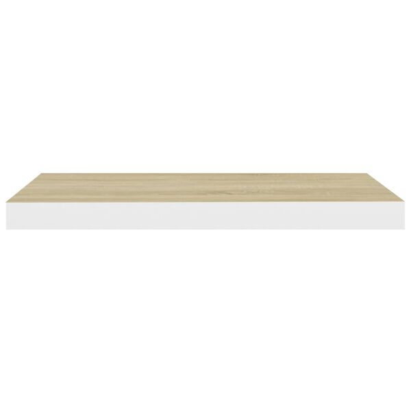vidaXL Ράφι Τοίχου Δρυς/Άσπρο 60x23,5x3,8 εκ. MDF