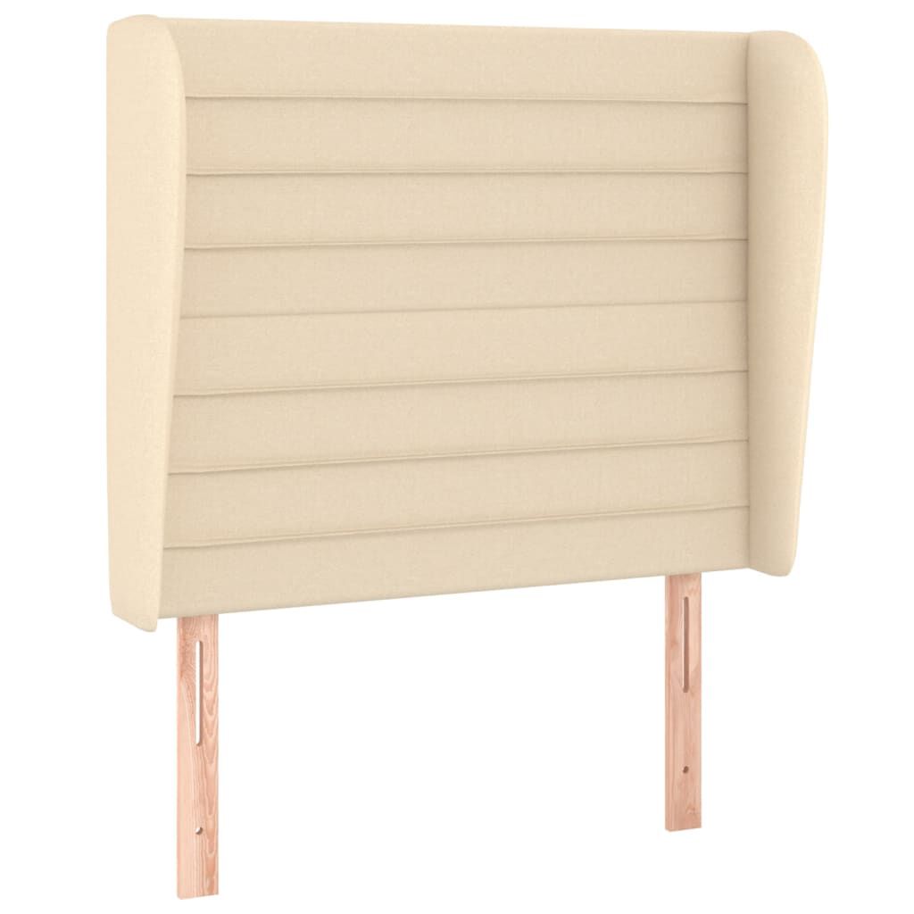 vidaXL Κρεβάτι Boxspring με Στρώμα Κρεμ 100 x 200 εκ. Υφασμάτινο