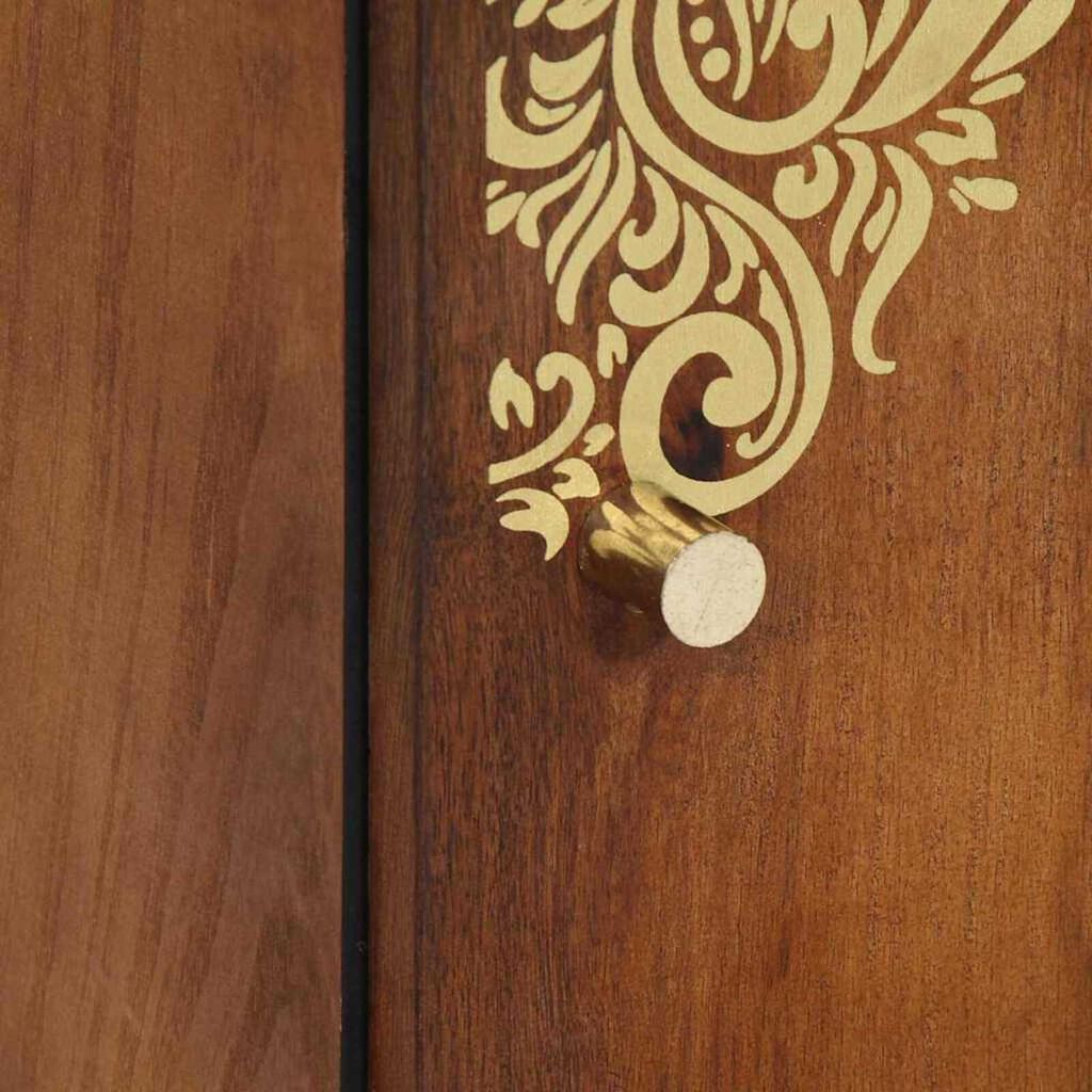 vidaXL Highboard με συρτάρι Καφέ 40 x 33.5 x 110 εκ Μασίφ ξύλο μάνγκο
