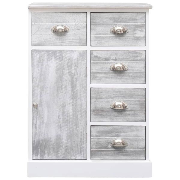 vidaXL Ντουλάπι με 10 Συρτάρια Γκρι 113 x 30 x 79 εκ. από Ξύλο