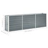 vidaXL Ζαρντινιέρα Υπερυψωμένη Γκρι 240x40x77 εκ. Γαλβανισμ. Χάλυβας
