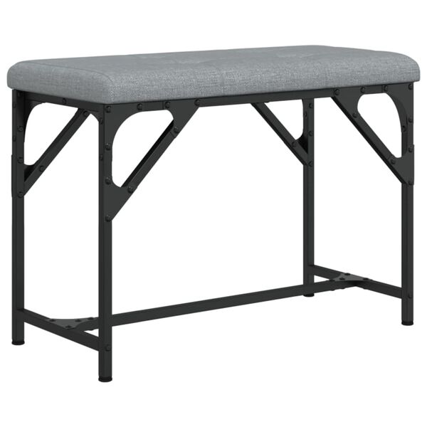 vidaXL Πάγκος Τραπεζαρίας Ανοιχτό Γκρι 62x32x45 εκ. Ατσάλι / Ύφασμα
