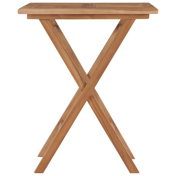 vidaXL Τραπέζι Κήπου Πτυσσόμενο 60 x 60 x 75 εκ. από Μασίφ Ξύλο Teak