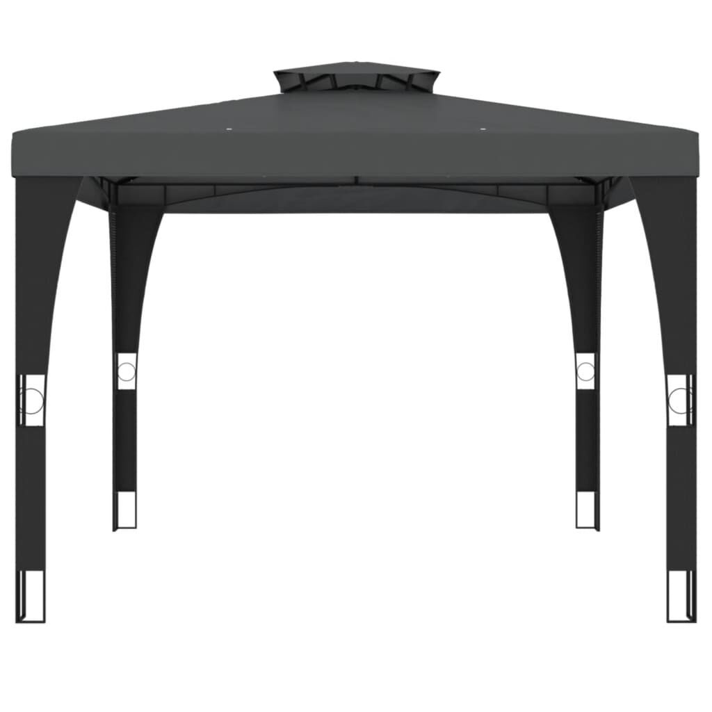 vidaXL Κιόσκι με Διπλή Οροφή Ανθρακί 2,98x2,98 μ. Ατσάλινο