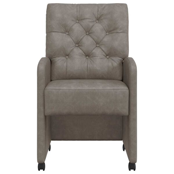 vidaXL Καρέκλες Φαγητού με Ρόδες με τροχούς 2 pcs Γκρι 58 x 67 x 97 εκ