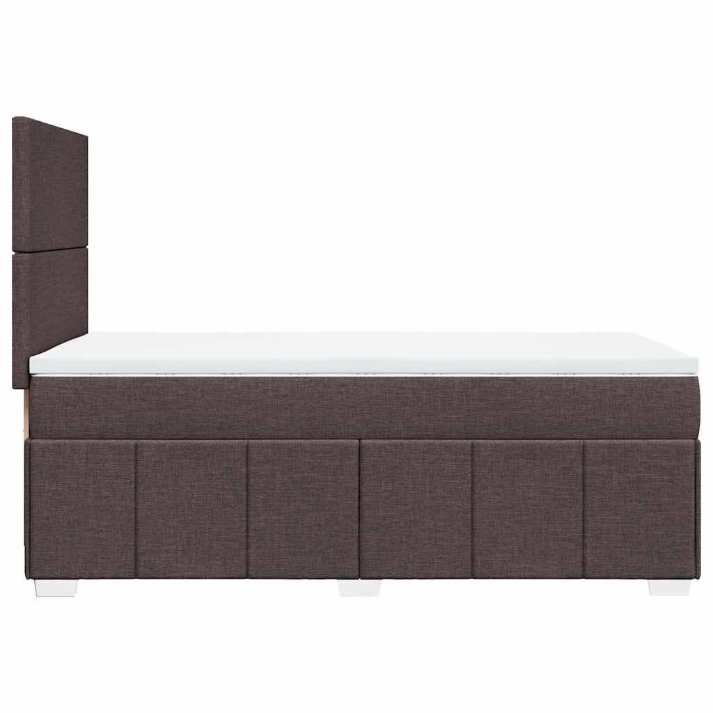 vidaXL Κρεβάτι Boxspring με Στρώμα Σκούρο Καφέ 80x200 εκ. Υφασμάτινο