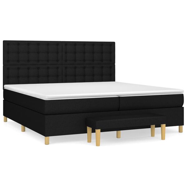 vidaXL &Kappa;&rho;&epsilon;&beta;ά&tau;&iota; Boxspring &mu;&epsilon; &Sigma;&tau;&rho;ώ&mu;&alpha; &Mu;&alpha;ύ&rho;&omicron; 200x200 &epsilon;&kappa;. &Upsilon;&phi;&alpha;&sigma;&mu;ά&tau;&iota;&nu;&omicron;