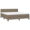vidaXL &Kappa;&rho;&epsilon;&beta;ά&tau;&iota; Boxspring &mu;&epsilon; &Sigma;&tau;&rho;ώ&mu;&alpha; & LED Taupe 160x200 &epsilon;&kappa;. &Upsilon;&phi;&alpha;&sigma;&mu;ά&tau;&iota;&nu;&omicron;