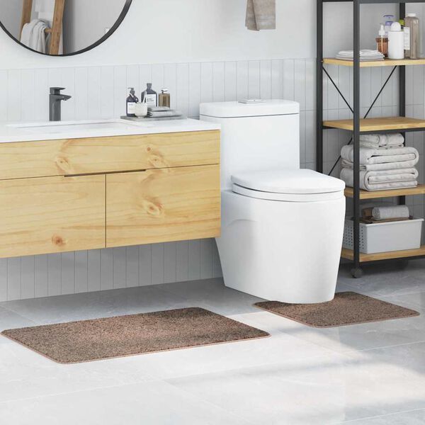 vidaXL Πατάκι μπάνιου 2 pcs Καφέ 50 x 50 cm Πολυπροπυλένιο