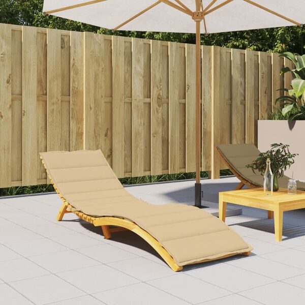 vidaXL Μαξιλάρι Ξαπλώστρας Μπεζ Μελανζέ 200x60x4 εκ. Ύφασμα