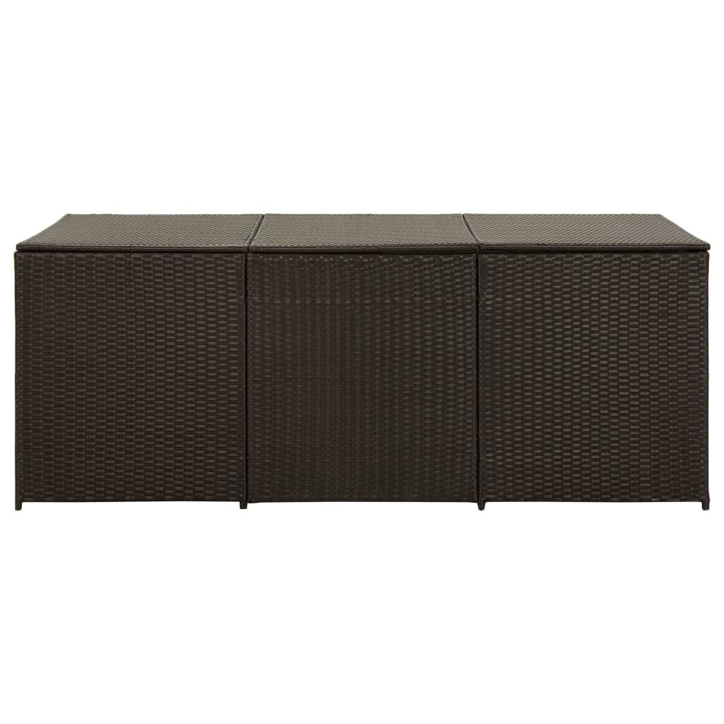 vidaXL Κουτί Αποθήκευσης Κήπου Καφέ 180x90x70 εκ. από Συνθετικό Ρατάν