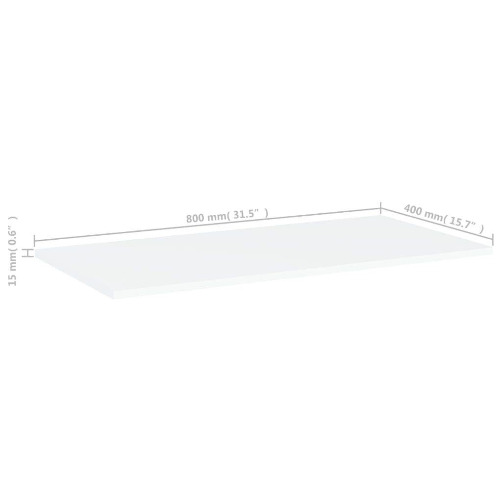 vidaXL Ράφια Βιβλιοθήκης 4 τεμ. Λευκά 80x40x1,5 εκ. από Επεξ. Ξύλο