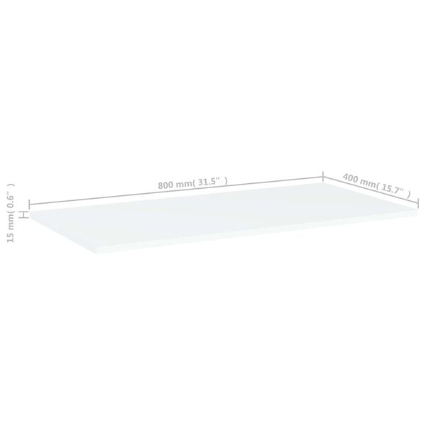 vidaXL Ράφια Βιβλιοθήκης 4 τεμ. Λευκά 80x40x1,5 εκ. από Επεξ. Ξύλο