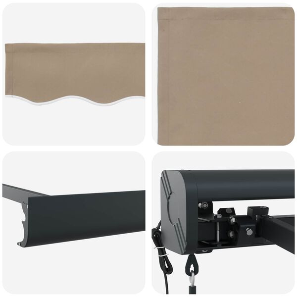 vidaXL Αντιανεμικό Μπεζ 350 x 250 x 165 εκ. Πολυεστέρας και Αλουμίνιο