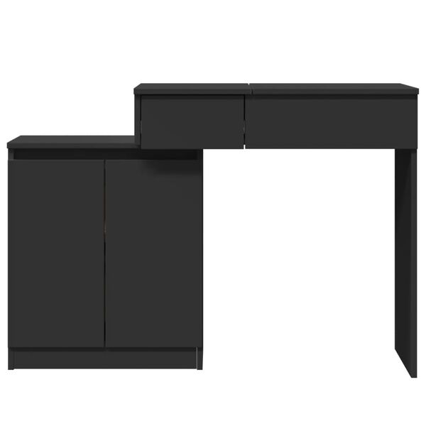 vidaXL Μπουντουάρ με LED Σετ Μαύρο 115x37x110,5 εκ.