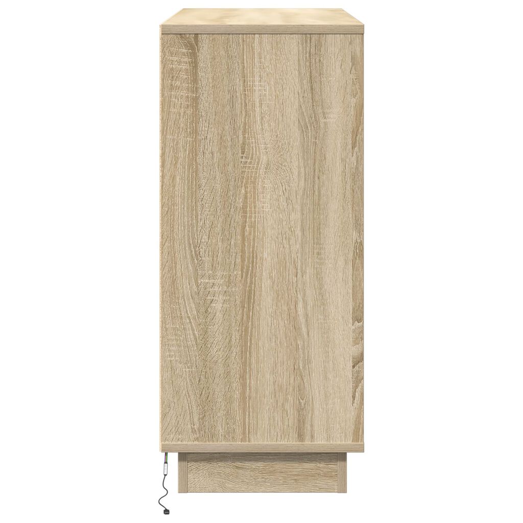 vidaXL Μπουφέ με LED Sonoma Oak 90x32x75 εκ Επεξεργασμένο ξύλο