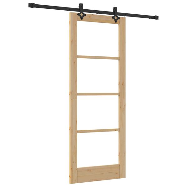 vidaXL Συρόμενη Πόρτα ORKDAL Καφέ 78 x 202 εκ. Ξύλο και μέταλλο