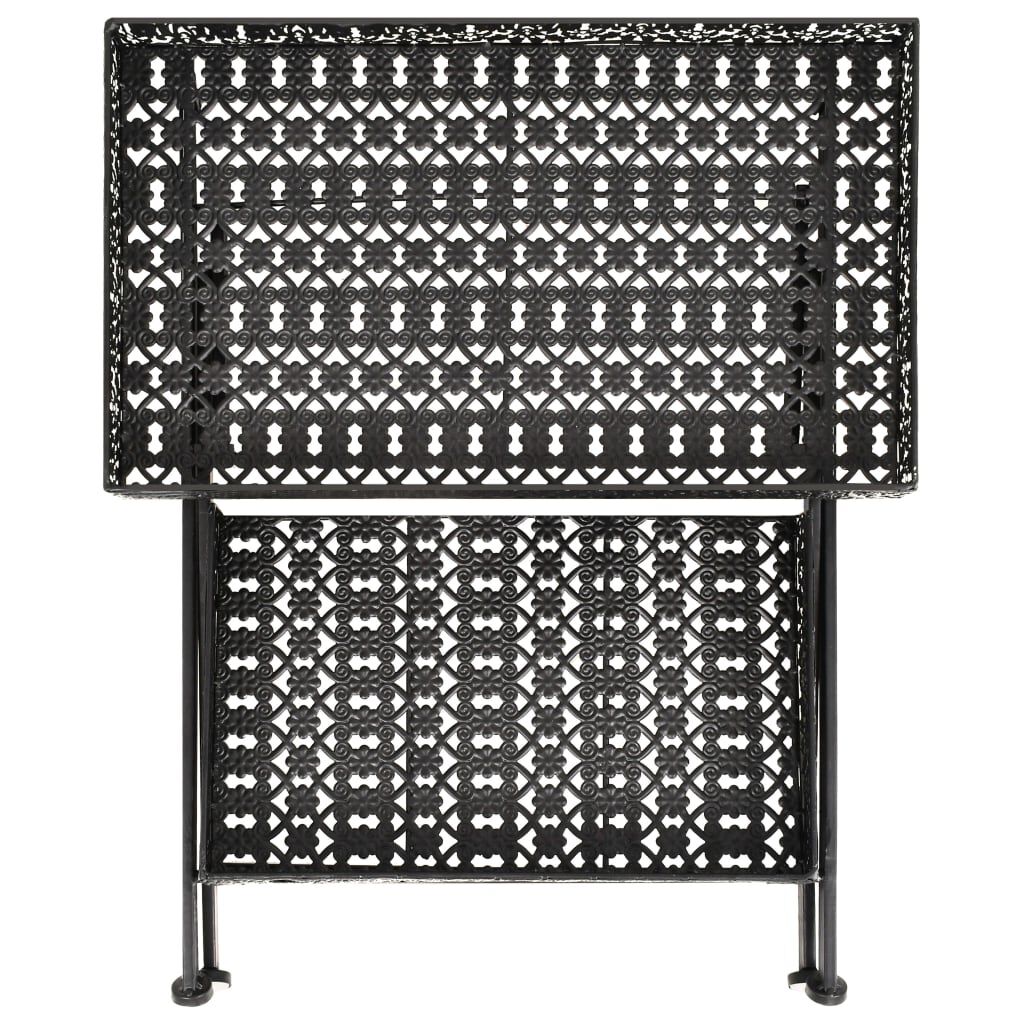 vidaXL Τραπεζάκι Πτυσσόμενο Vintage Μαύρο 58 x 35 x 72 εκ. Μεταλλικό