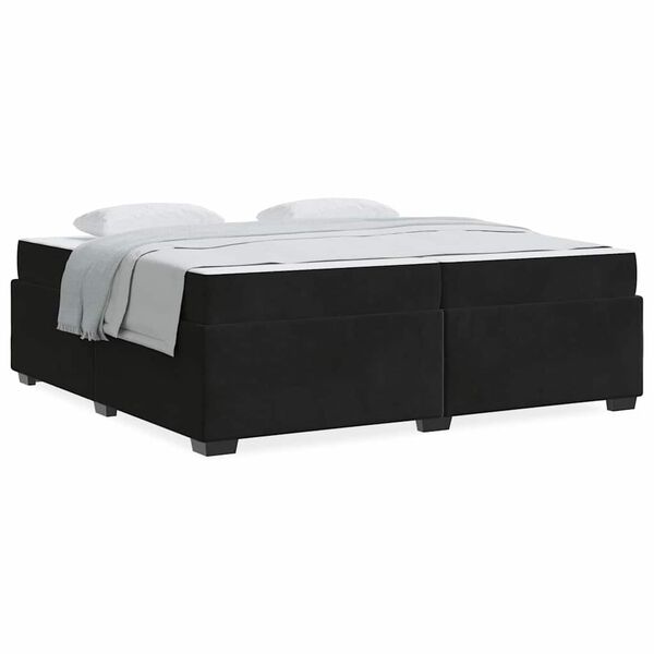 vidaXL Σκελετός Κρεβατιού με στρώμα Μαύρο 200 x 200 cm Βελούδο