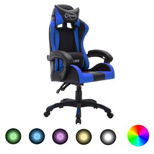 vidaXL &Kappa;&alpha;&rho;έ&kappa;&lambda;&alpha; Racing &mu;&epsilon; &Phi;&omega;&tau;&iota;&sigma;&mu;ό RGB LED &Mu;&pi;&lambda;&epsilon;/&Mu;&alpha;ύ&rho;&omicron; &Sigma;&upsilon;&nu;&theta;&epsilon;&tau;&iota;&kappa;ό &Delta;έ&rho;&mu;&alpha;