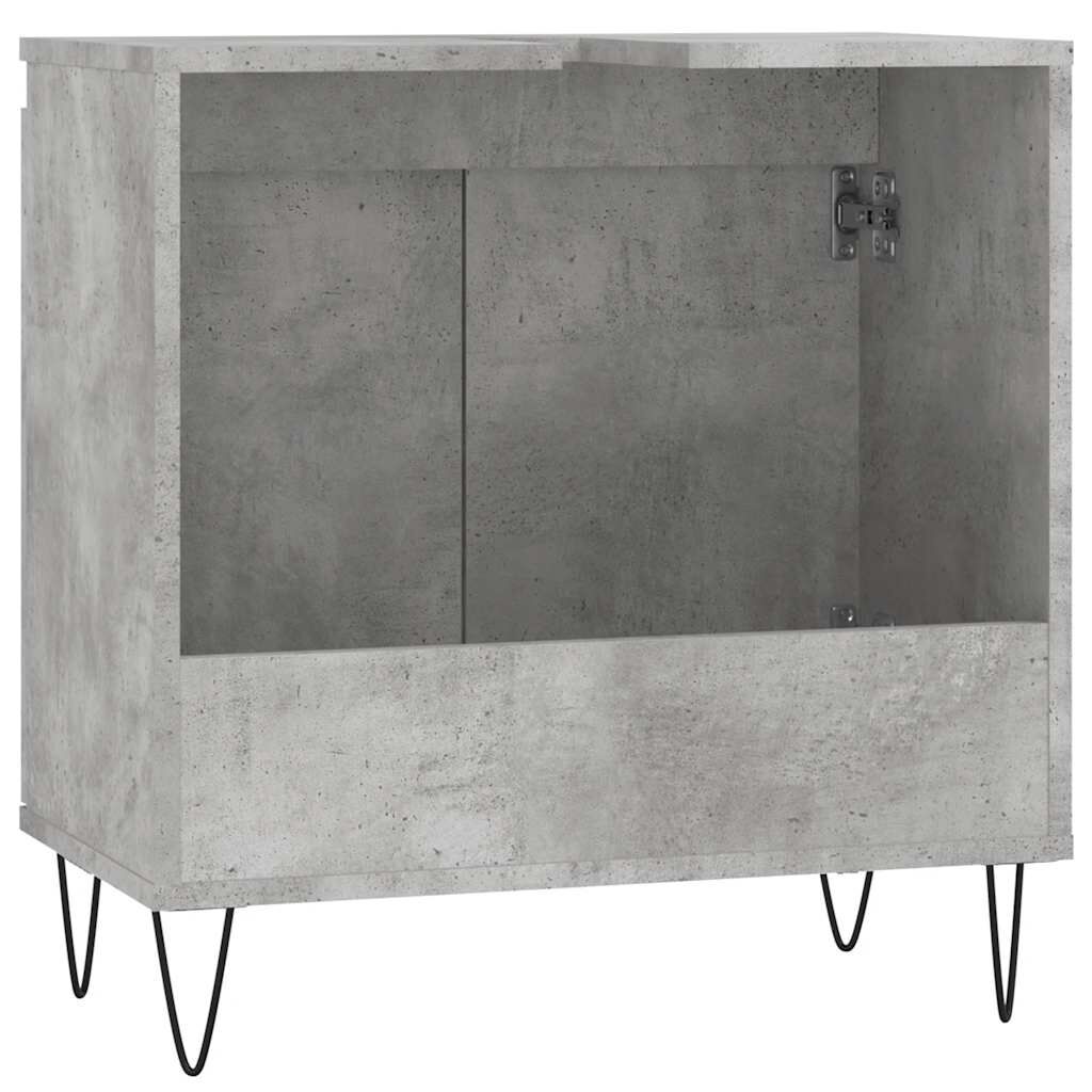 vidaXL Ντουλάπι Μπάνιου Γκρι Σκυροδεμ. 58 x 33 x 60 εκ. Επεξεργ. Ξύλο