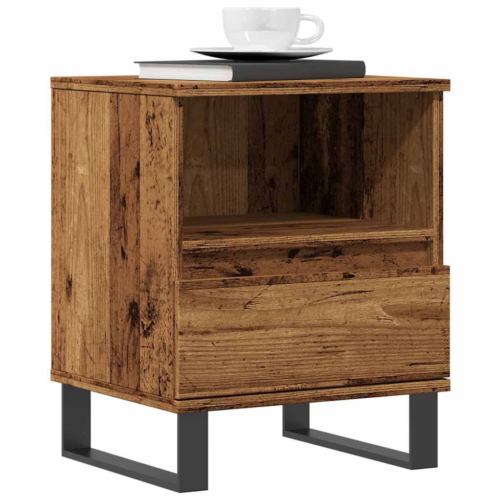 vidaXL Κομοδίνα 2 τεμάχια Παλιό ξύλο 40x35x50 cm Κατασκευασμένο ξύλο