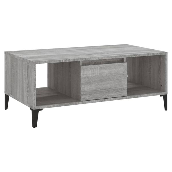vidaXL Τραπεζάκι Σαλονιού Γκρι Sonoma 90x50x36,5εκ. Επεξεργασμένο Ξύλο