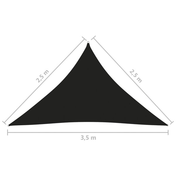 vidaXL Πανί Σκίασης Τρίγωνο Μαύρο 2,5 x 2,5 x 3,5 μ. από Ύφασμα Oxford