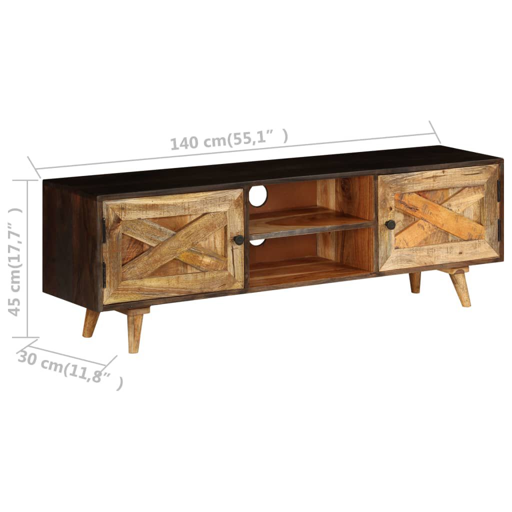 vidaXL Έπιπλο Τηλεόρασης 140 x 30 x 45 εκ. από Μασίφ Ξύλο Μάνγκο