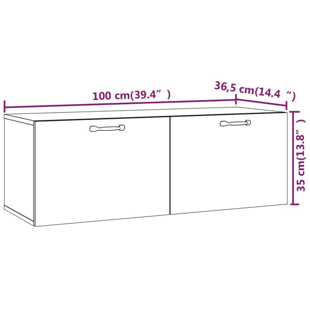 vidaXL Ντουλάπι Τοίχου άσπρο 100x36,5x35 εκ. από Επεξεργασμένο Ξύλο
