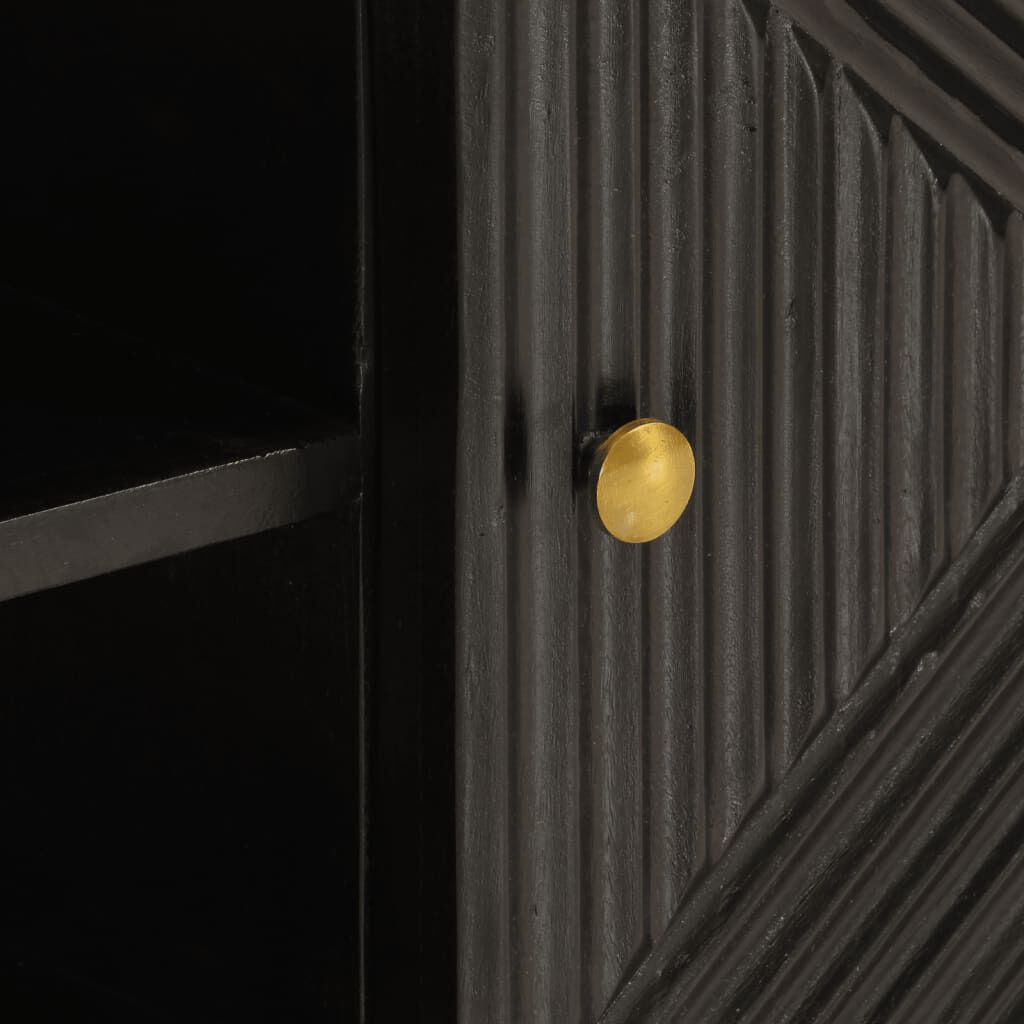 vidaXL Έπιπλο Τηλεόρασης Μαύρο 110x30x40εκ.Μασίφ Ξύλο Μάνγκο & Σίδηρος