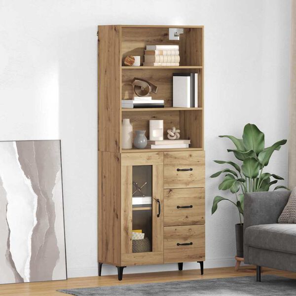 vidaXL Highboard Artisan Oak 69,5 x 34 x 180 &epsilon;&kappa;. &Epsilon;&pi;&epsilon;&xi;&epsilon;&rho;&gamma;&alpha;&sigma;&mu;έ&nu;&omicron; &xi;ύ&lambda;&omicron;