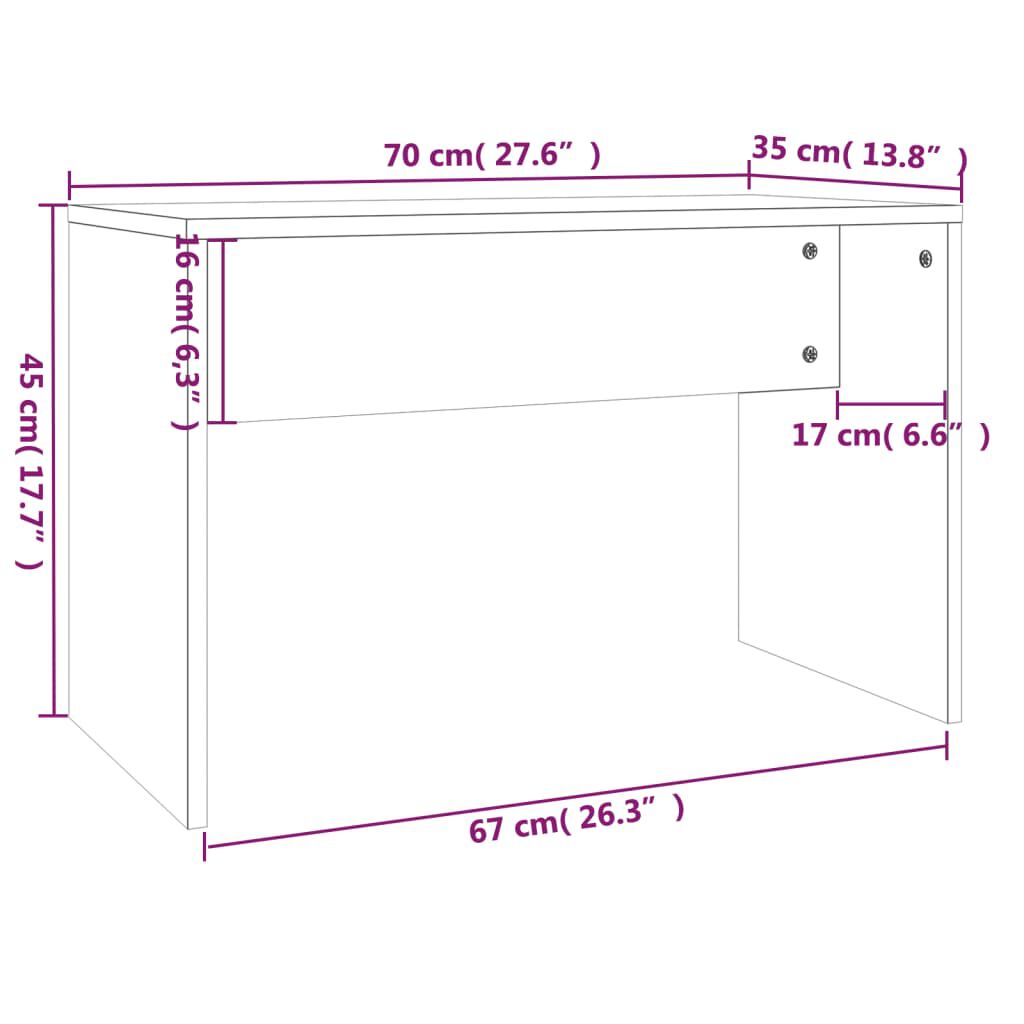 vidaXL Μπουντουάρ Σετ Γκρι Sonoma 86,5x35x136 εκ.