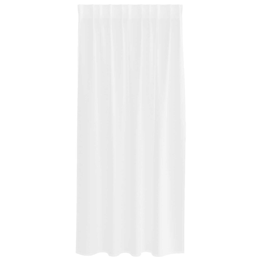 vidaXL Κουρτίνες με κουρτίνες 2 pcs Λευκό 140 x 175 εκ. Πολυεστέρας