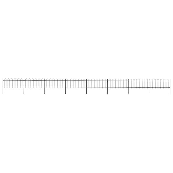 vidaXL Φράχτης Κήπου με Κορυφή από Ατσάλι 1426 x 80 εκ. Μαύρος