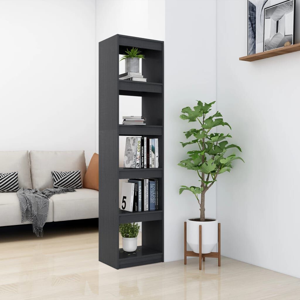 vidaXL Βιβλιοθήκη/Διαχωριστικό Χώρου Γκρι 40x30x167,5 εκ. Ξύλο Πεύκου